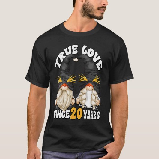 Cute 20th Wedding Anniversary Gnomes For Penguin M T-Shirt (Vorderseite)