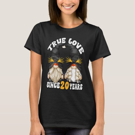 Cute 20th Wedding Anniversary Gnomes For Penguin M T-Shirt (Vorderseite)
