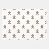 Cute 2 Names, Gingerbread Man Pattern 3 Sheets Geschenkpapier Set (Vorderseite 3)