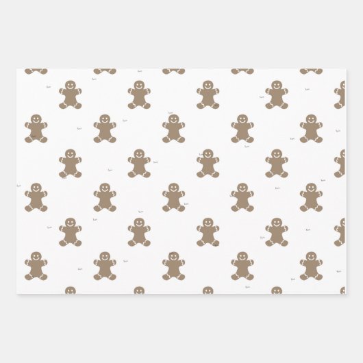 Cute 2 Names, Gingerbread Man Pattern 3 Sheets Geschenkpapier Set (Vorderseite 3)