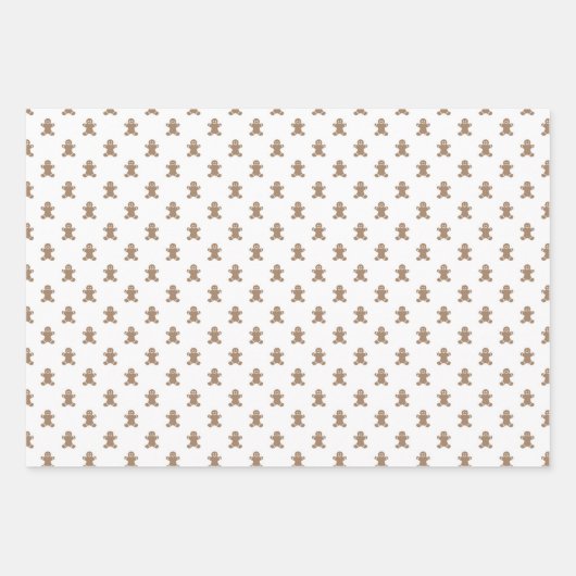 Cute 2 Names, Gingerbread Man Pattern 3 Sheets Geschenkpapier Set (Vorderseite 2)