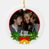 Cute 2 Photo Frame Christmas Ceramic Ornament (Hinten)