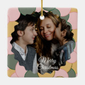 Cute 2 Photo Frame Christmas Ceramic Ornament (Rückseite)