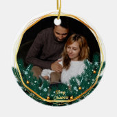 Cute 2 Photo Frame Christmas Ceramic Ornament (Vorne)