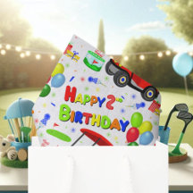 Cute 2nd Birthday Red Golf Cart Boy's 