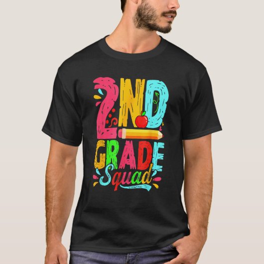 Cute 2nd Grade Squad Back To School First Day Of S T-Shirt (Vorderseite)