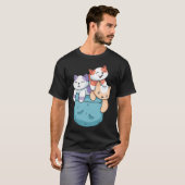 Cute 3 Cats in a Pocket Cat Kids Boys Girls T-Shirt (Vorne ganz)