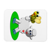 Cute 3-D Look Bee and Lamb Magnet (Horizontal)