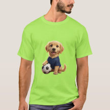 Cute 3D Golden Retriever Puppy Soccer Mascot USA
