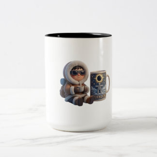 Cute 3D Greenland Inuit Solar Eclipse 2026 Mug Zweifarbige Tasse