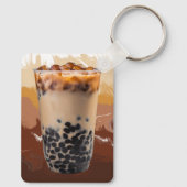 Cute 3D Milk Tea Design – Boba Lover Aesthetic Schlüsselanhänger (Rückseite)