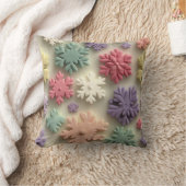 Cute 3D Pastel Snowflake Floral Throw Pillow Kissen (Decke)
