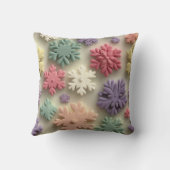 Cute 3D Pastel Snowflake Floral Throw Pillow Kissen (Rückseite)