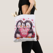 Cute 3D Penguin Love Tote Bag Tasche (Von Nahem)