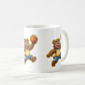 Cute 3D Teddy Bear Playing Basketball – Adorable S Kaffeetasse (VorderseiteRechts)