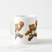 Cute 3D Teddy Bear Playing Basketball – Adorable S Kaffeetasse (Vorderseite Links)
