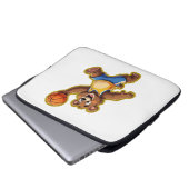 Cute 3D Teddy Bear Playing Basketball – Adorable S Laptopschutzhülle (Vorne Knopf)