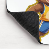Cute 3D Teddy Bear Playing Basketball – Adorable S Mousepad (Ecke)