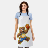 Cute 3D Teddy Bear Playing Basketball – Adorable S Schürze (Getragen)