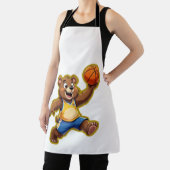 Cute 3D Teddy Bear Playing Basketball – Adorable S Schürze (InSitu)