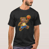 Cute 3D Teddy Bear Playing Basketball – Adorable S T-Shirt (Vorderseite)