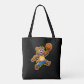 Cute 3D Teddy Bear Playing Basketball – Adorable S Tasche (Rückseite)