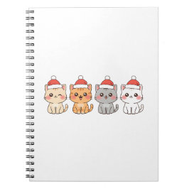 Cute 4 Kawaii Cats Christmas Design – Holiday Pet Notizblock