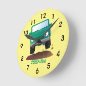 Cute 4X4 offroad vehicle cartoon car Runde Wanduhr (Winkel)