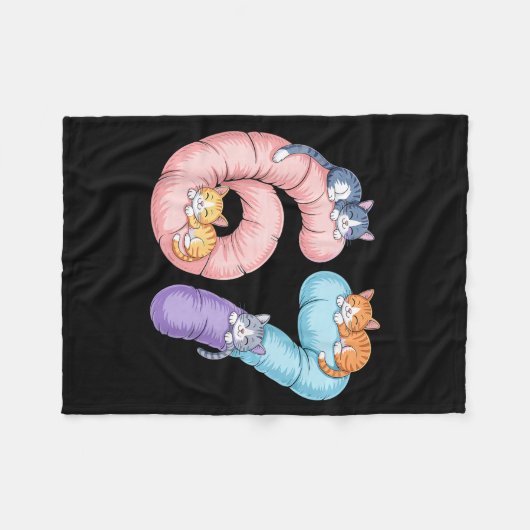 Cute 67 Cat Meme Design  Fleecedecke (Vorderseite (Horizontal))