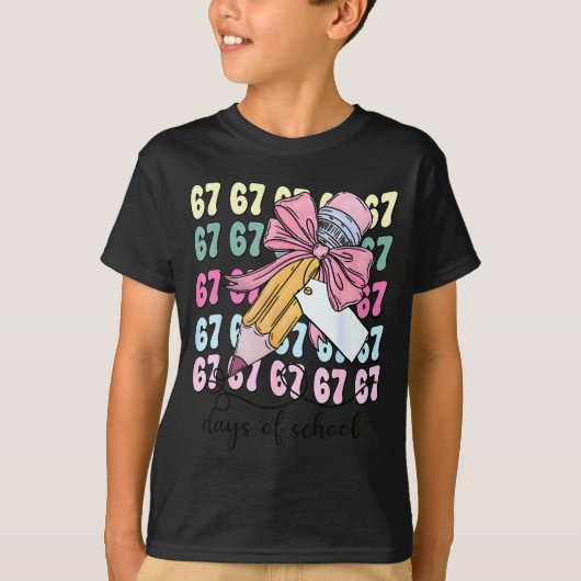 Cute 67 Days Smarter 67 Days Of School Coquette Bo T-Shirt (Vorderseite)
