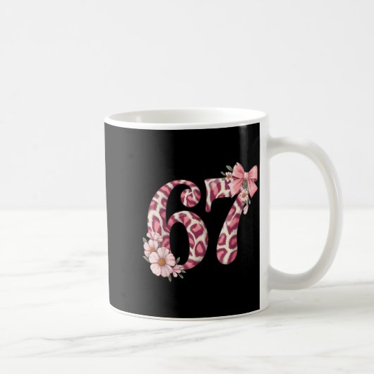 Cute 67 Meme Nk Bow Leopard Floral For Girl Women Kaffeetasse (Rechts)