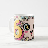 Cute 6 7 Brainrot Chibi Anime Kaffeetasse (Vorderseite Links)