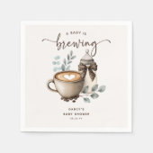 Cute 'a Baby is Brewing' Coffee Baby Shower Serviette (Vorderseite)
