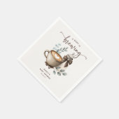 Cute 'a Baby is Brewing' Coffee Baby Shower Serviette (Ecke)