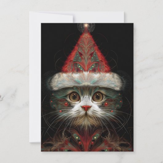 Cute Abstract Cat Christmas Cards Feiertagskarte (Vorderseite)