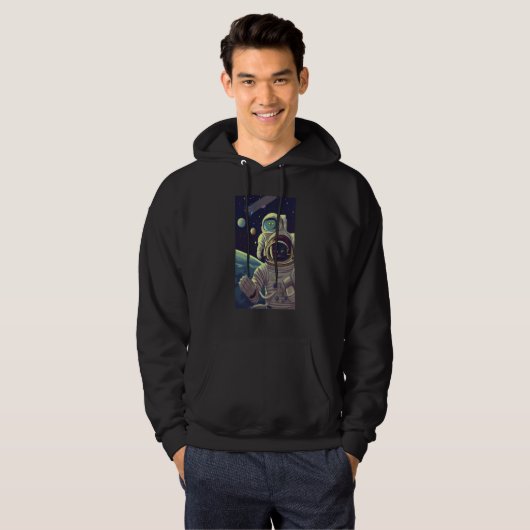 Cute Abstract Cats in Space Hoodie (Vorne ganz)