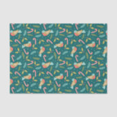Cute Abstract Christmas Bird w/ Candy Cane Pattern Seidenpapier (Vorderseite)
