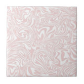 Cute Abstract Pink & White Ceramic Tile Fliese (Vorderseite)