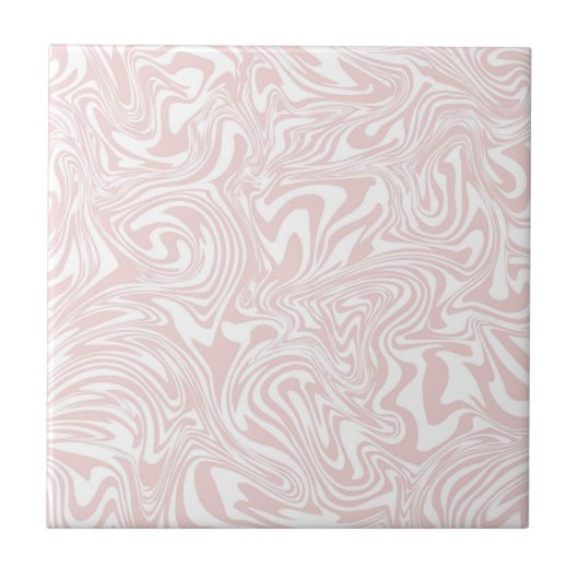 Cute Abstract Pink & White Ceramic Tile Fliese (Vorderseite)