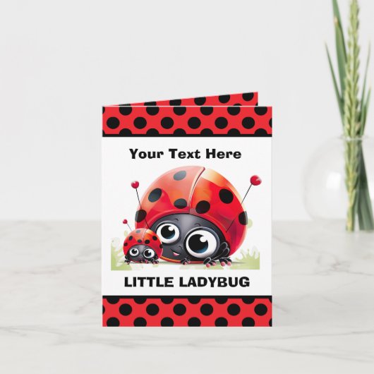 cute add your purpose text little ladybug karte (Vorderseite)