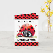 cute add your purpose text little ladybug karte (Gelbe Blume)