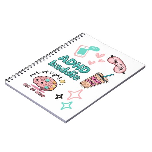 Cute ADHD Baddie Notebook Notizblock (Linke Seite)