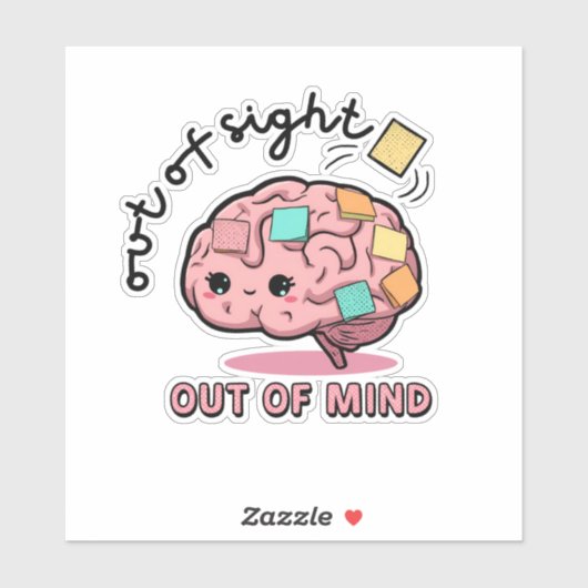 Cute ADHD Brain Sticker  (Blatt)