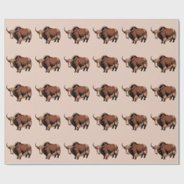 Cute & adorable brown Yak Geschenkpapier