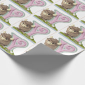 Cute & adorable brown Yak Geschenkpapier (Ecke)
