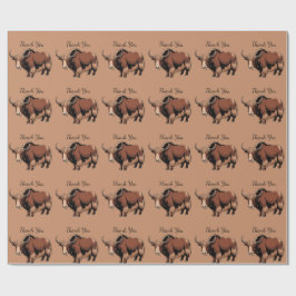 Cute & adorable brown Yak Geschenkpapier