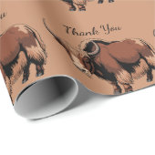 Cute & adorable brown Yak Geschenkpapier (Rolleneckpunkt)