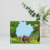Cute & adorable brown Yak  Postkarte (Stehend Vorderseite)