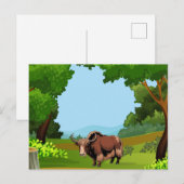 Cute & adorable brown Yak  Postkarte (Vorne/Hinten)