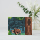 Cute & adorable brown Yak  Postkarte (Stehend Vorderseite)